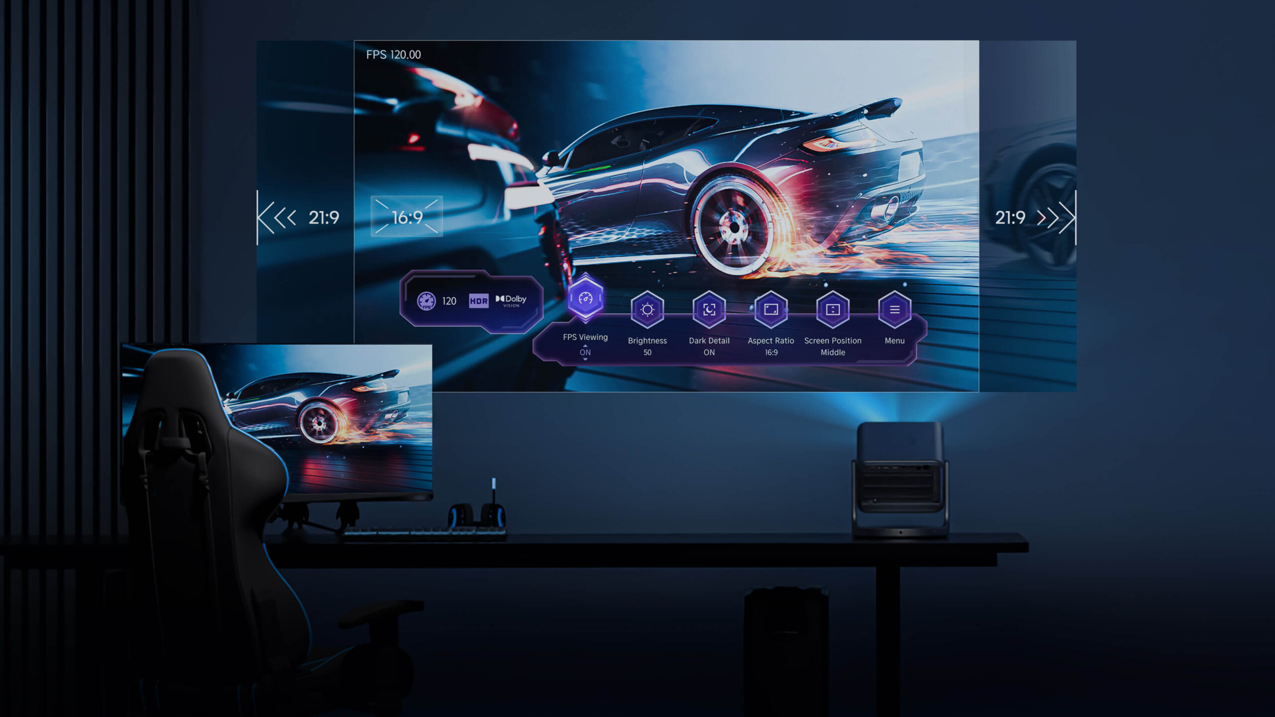 C2 Ultra TriChroma Smart Mini Projector - Banner 15